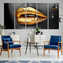 Gold Lips Canvas Wall Art Print Makeup Wall Art Fashion