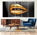 Gold Lips Canvas Wall Art Print Makeup Wall Art Fashion by MyGreatCanvas | Canvas Wall Art Prints | Photo Prints & Wall Decor