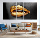 Gold Lips Canvas Wall Art Print Makeup Wall Art Fashion by MyGreatCanvas | Canvas Wall Art Prints | Photo Prints & Wall Decor