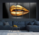 Gold Lips Canvas Wall Art Print Makeup Wall Art Fashion by MyGreatCanvas | Canvas Wall Art Prints | Photo Prints & Wall Decor
