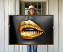 Gold Lips Canvas Wall Art Print Makeup Wall Art Fashion by MyGreatCanvas | Canvas Wall Art Prints | Photo Prints & Wall Decor