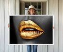 Gold Lips Canvas Wall Art Print Makeup Wall Art Fashion by MyGreatCanvas | Canvas Wall Art Prints | Photo Prints & Wall Decor