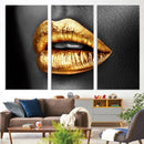 Gold Lips Canvas Wall Art Print Makeup Wall Art Fashion
