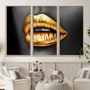 Gold Lips Canvas Wall Art Print Makeup Wall Art Fashion by MyGreatCanvas | Canvas Wall Art Prints | Photo Prints & Wall Decor