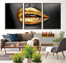 Gold Lips Canvas Wall Art Print Makeup Wall Art Fashion by MyGreatCanvas | Canvas Wall Art Prints | Photo Prints & Wall Decor