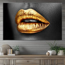 Gold Lips Canvas Wall Art Print Makeup Wall Art Fashion