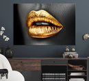 Gold Lips Canvas Wall Art Print Makeup Wall Art Fashion