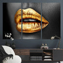 Gold Lips Canvas Wall Art Print Makeup Wall Art Fashion