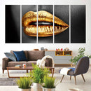 Gold Lips Canvas Wall Art Print Makeup Wall Art Fashion