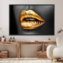 Gold Lips Canvas Wall Art Print Makeup Wall Art Fashion by MyGreatCanvas | Canvas Wall Art Prints | Photo Prints & Wall Decor