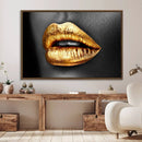 Gold Lips Canvas Wall Art Print Makeup Wall Art Fashion by MyGreatCanvas | Canvas Wall Art Prints | Photo Prints & Wall Decor