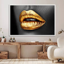 Gold Lips Canvas Wall Art Print Makeup Wall Art Fashion by MyGreatCanvas | Canvas Wall Art Prints | Photo Prints & Wall Decor