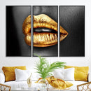 Gold Lips Canvas Wall Art Print Makeup Wall Art Fashion by MyGreatCanvas | Canvas Wall Art Prints | Photo Prints & Wall Decor