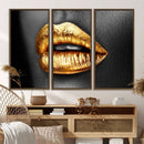 Gold Lips Canvas Wall Art Print Makeup Wall Art Fashion by MyGreatCanvas | Canvas Wall Art Prints | Photo Prints & Wall Decor