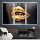 Gold Lips Canvas Wall Art Print Makeup Wall Art Fashion by MyGreatCanvas | Canvas Wall Art Prints | Photo Prints & Wall Decor