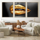 Gold Lips Canvas Wall Art Print Makeup Wall Art Fashion by MyGreatCanvas | Canvas Wall Art Prints | Photo Prints & Wall Decor