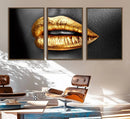 Gold Lips Canvas Wall Art Print Makeup Wall Art Fashion by MyGreatCanvas | Canvas Wall Art Prints | Photo Prints & Wall Decor