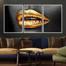Gold Lips Canvas Wall Art Print Makeup Wall Art Fashion by MyGreatCanvas | Canvas Wall Art Prints | Photo Prints & Wall Decor