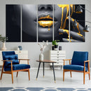 Gold Lips and Black Woman Makeup Canvas Print, Black Woman