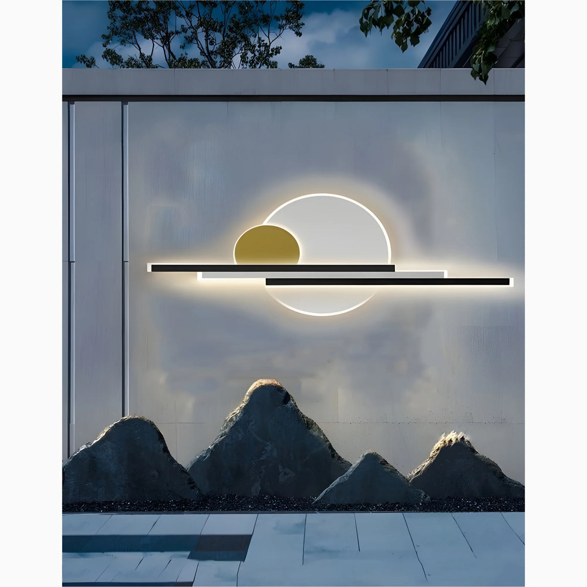Black/Gold Modern Outdoor Waterproof Aluminum LED Wall lamp For Garden, photo 4 of 8