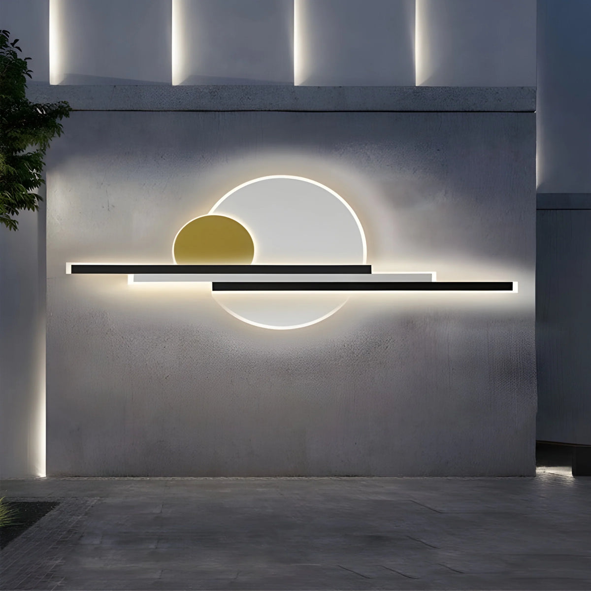 Black/Gold Modern Outdoor Waterproof Aluminum LED Wall lamp For Garden, photo 2 of 8