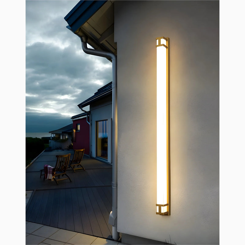 Black/Gold Outdoor Waterproof LED Long Wall Lamp for Garden, Villa, Porch