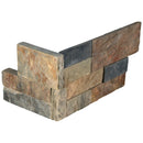 Gold Rush Splitface Ledger Corner 6x18 Natural Slate Wall Tile LPNLSGLDRUS618COR MULTI product shot angle view
