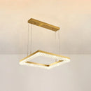 Gold Square Crystal Chandelier