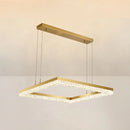 Gold Square Crystal Chandelier