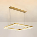 Gold Square Crystal Chandelier