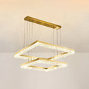 Gold Square Crystal Chandelier