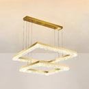 Gold Square Crystal Chandelier
