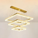 Gold Square Crystal Chandelier