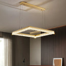 Gold Square Crystal Chandelier