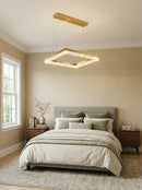 Gold Square Crystal Chandelier