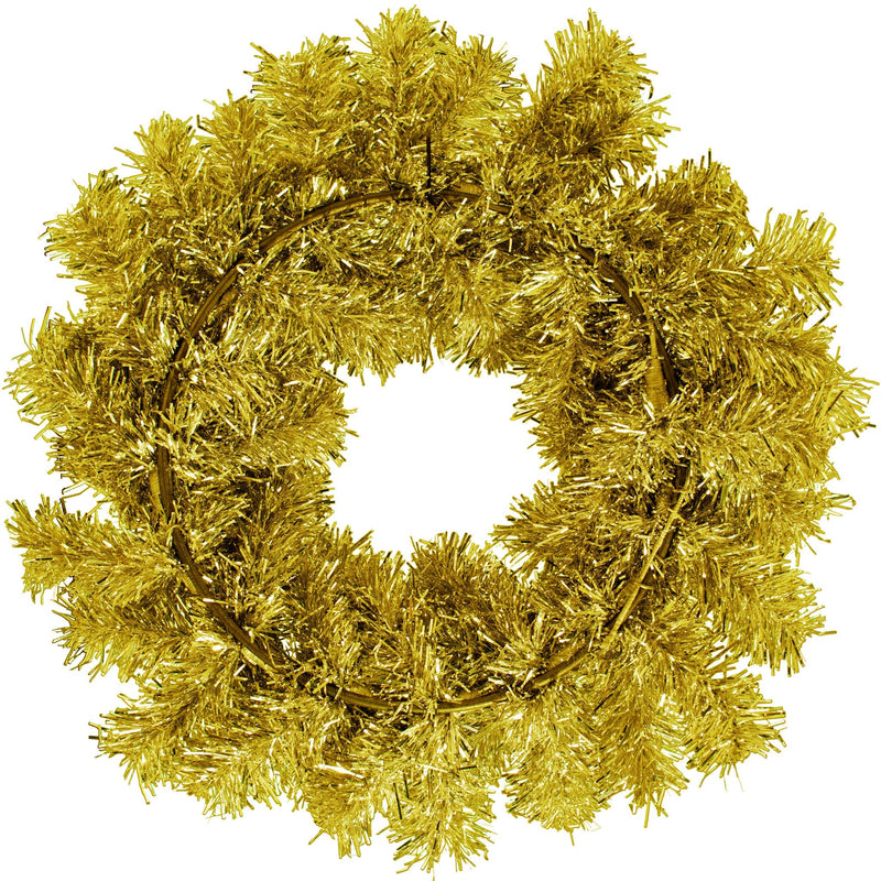 Gold Tinsel Christmas Wreaths