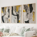 Golden Abstract Shapes Modern Wall Decor Poster by Wall Art Set
