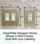 CleanPlate Wall Plate in Contemporary White for Rocker Switches