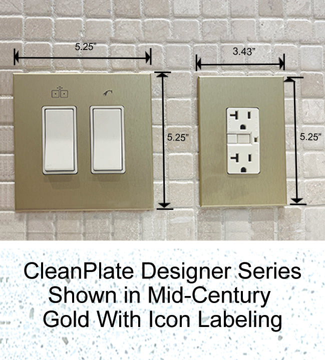 CleanPlate Wall Plate in Midcentury Gold for Rocker Switches