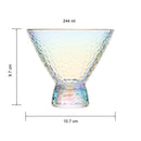 Iridescent Lustered Stemless Martini Glasses Set Of 2 Hammered Cocktail Martini Glasses Luxury Gift by The Wine Savant