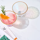 Iridescent Lustered Stemless Martini Glasses Set Of 2 Hammered Cocktail Martini Glasses Luxury Gift by The Wine Savant