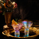 Iridescent Lustered Stemless Martini Glasses Set Of 2 Hammered Cocktail Martini Glasses Luxury Gift by The Wine Savant