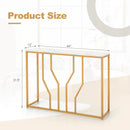44 Inch Modern White Entryway Table with Faux Marble Tabletop-White by LJGDeals