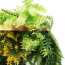 Artificial Hanging Plant Chandelier – Draping Fern Circular Ring (31.5in) Gold Frame – UV Resistant