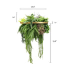 Artificial Hanging Plant Chandelier – Tropical Foliage Circular Ring (23.5in) Gold Frame – UV Resistant by Designer Plants USA