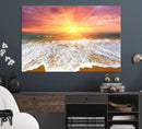 Golden Beach Sunrise Canvas Wall Art, 3-Panel Giclee Print