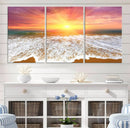 Golden Beach Sunrise Canvas Wall Art, 3-Panel Giclee Print