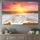 Golden Beach Sunrise Canvas Wall Art, 3-Panel Giclee Print