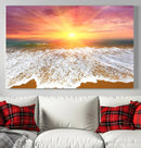 Golden Beach Sunrise Canvas Wall Art, 3-Panel Giclee Print