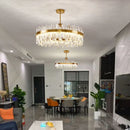 Golden Round Crystal Chandelier